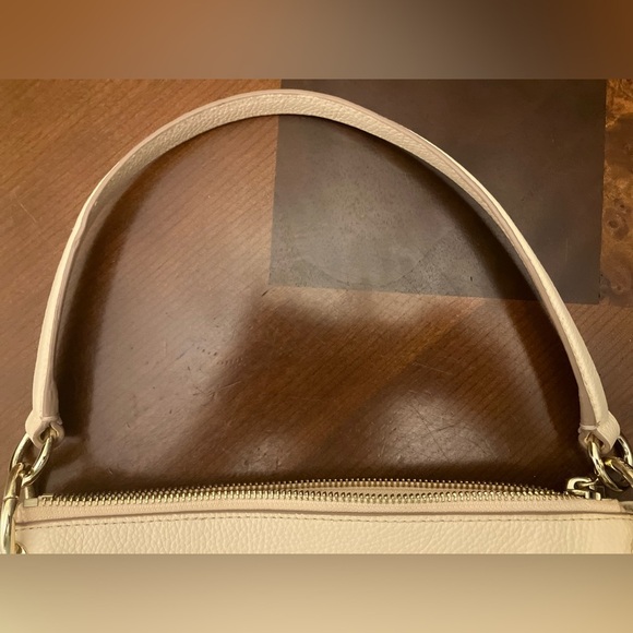 EMBOSSED HORSE AND CARRIAGE CHARLEY CROSSBODY IN PEBBLE LEATHER in Blush Pink - Picture 10 of 12